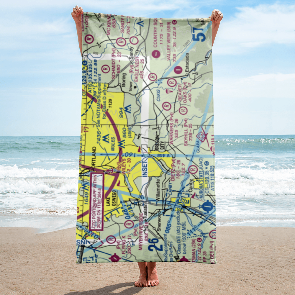 Clackamas Heights Airport (1OR6) VFR Sectional Towel 