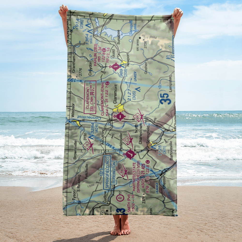 Claremont Municipal Airport (CNH) VFR Sectional Towel 