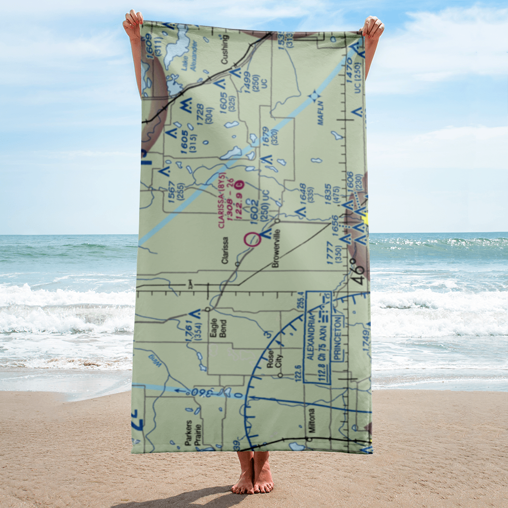 Clarissa Municipal Airport (8Y5) VFR Sectional Towel 