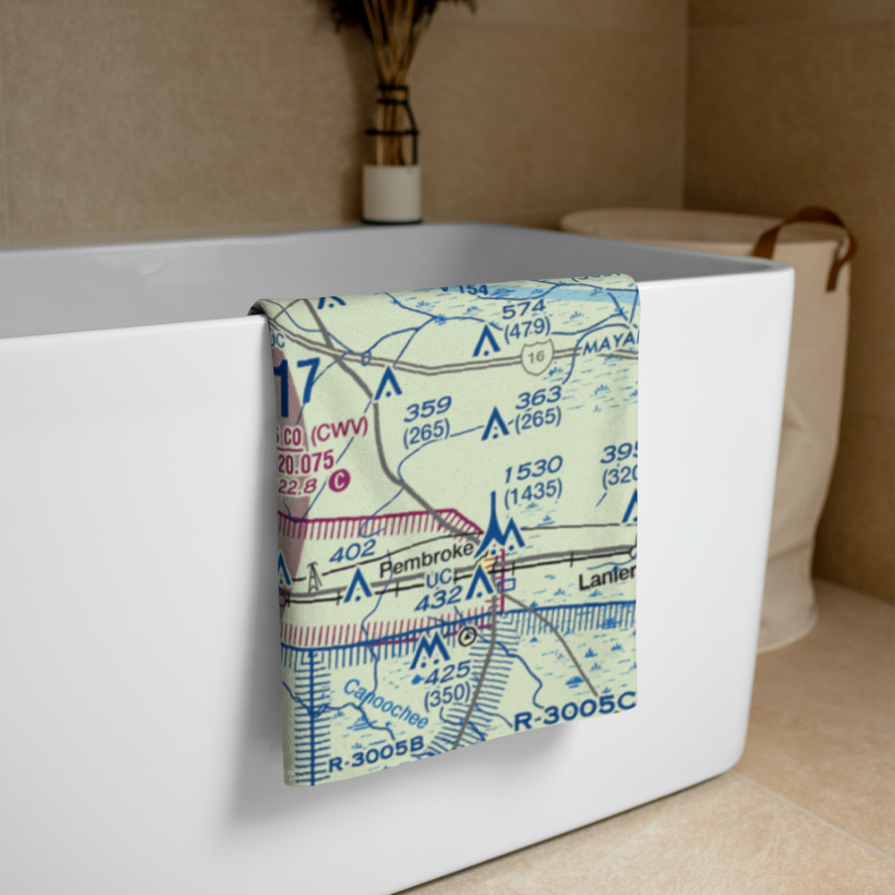 Claxton Evans County Airport (CWV) VFR Sectional Towel 