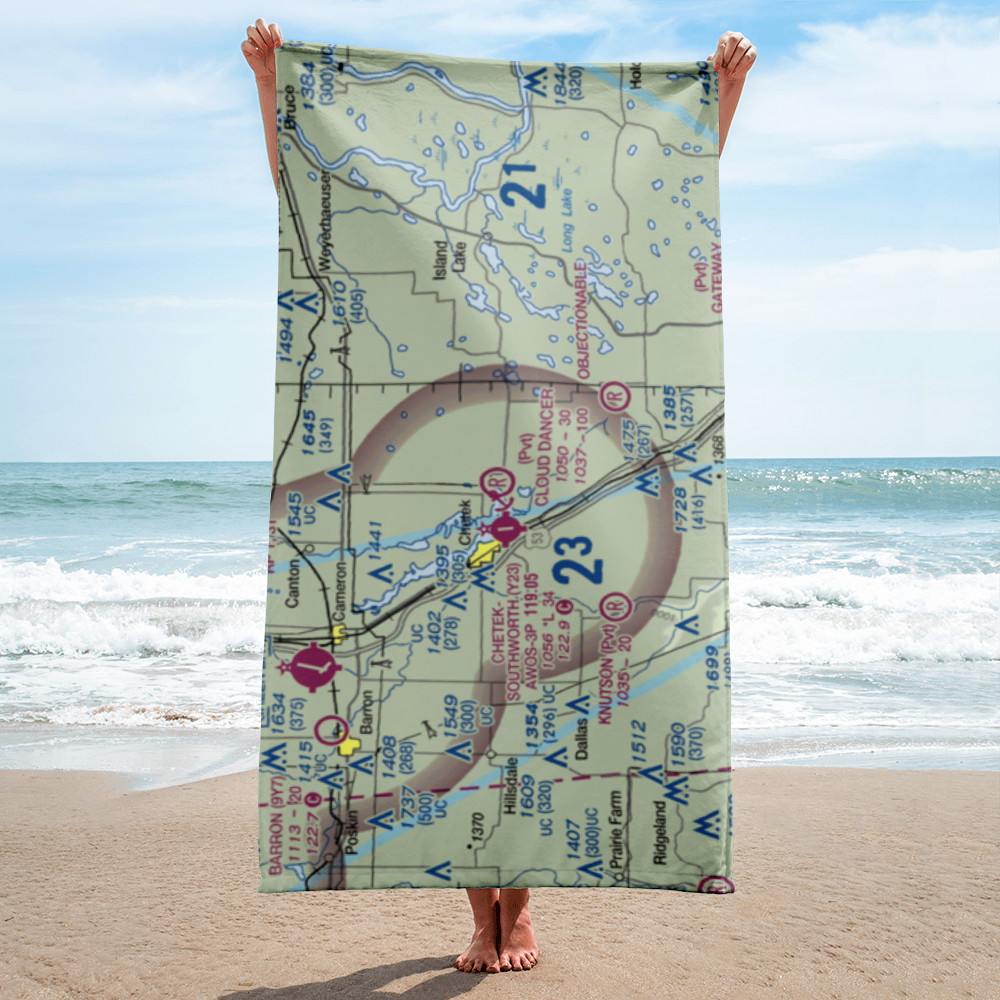 Cloud Dancer Private Airport (WS13) VFR Sectional Towel 