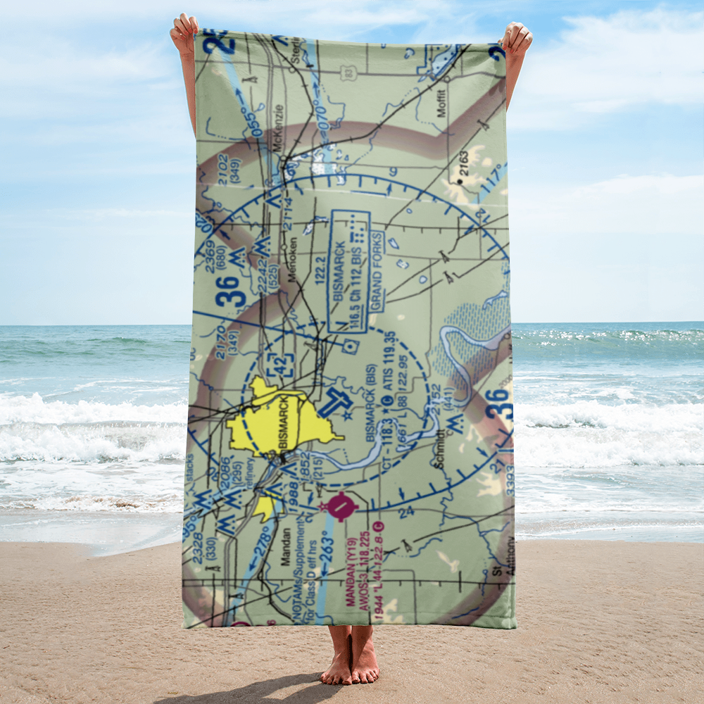 Cloud Nine Airport (ND98) VFR Sectional Towel 