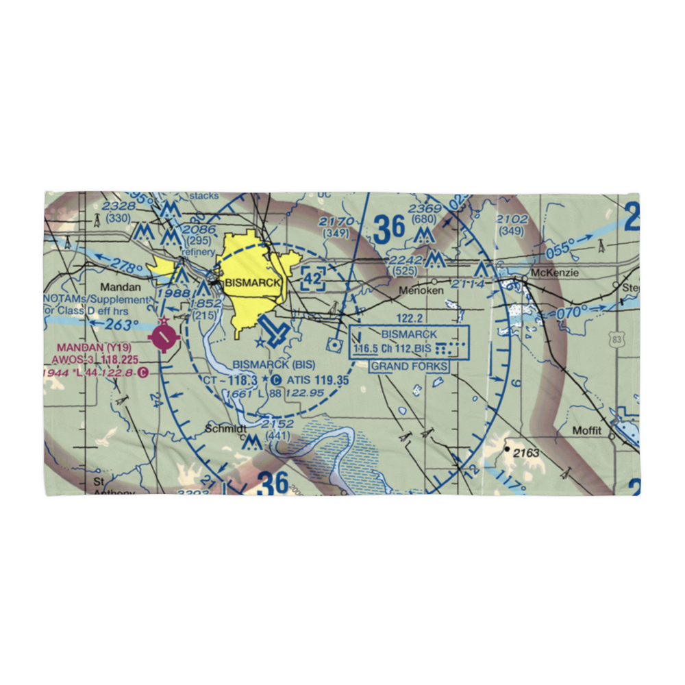 Cloud Nine Airport (ND98) VFR Sectional Towel 