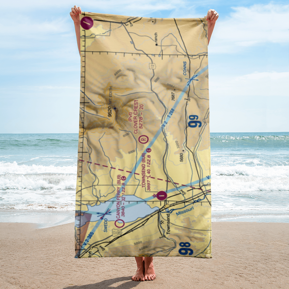 Clover Crest Airpark (MT24) VFR Sectional Towel 