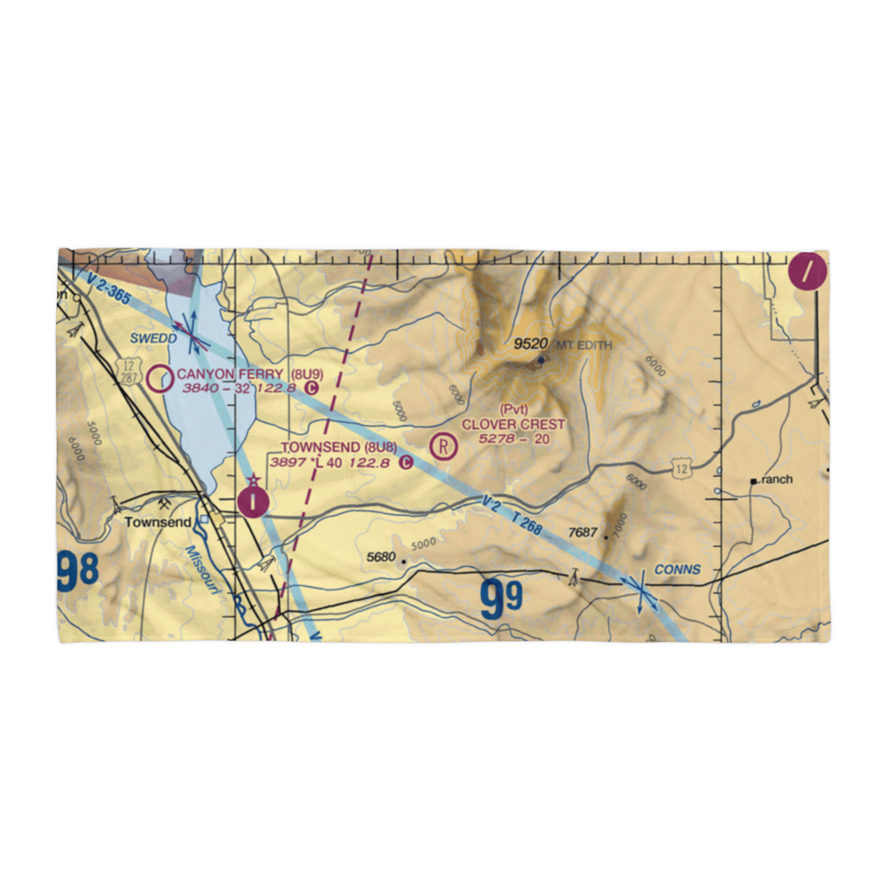 Clover Crest Airpark (MT24) VFR Sectional Towel 