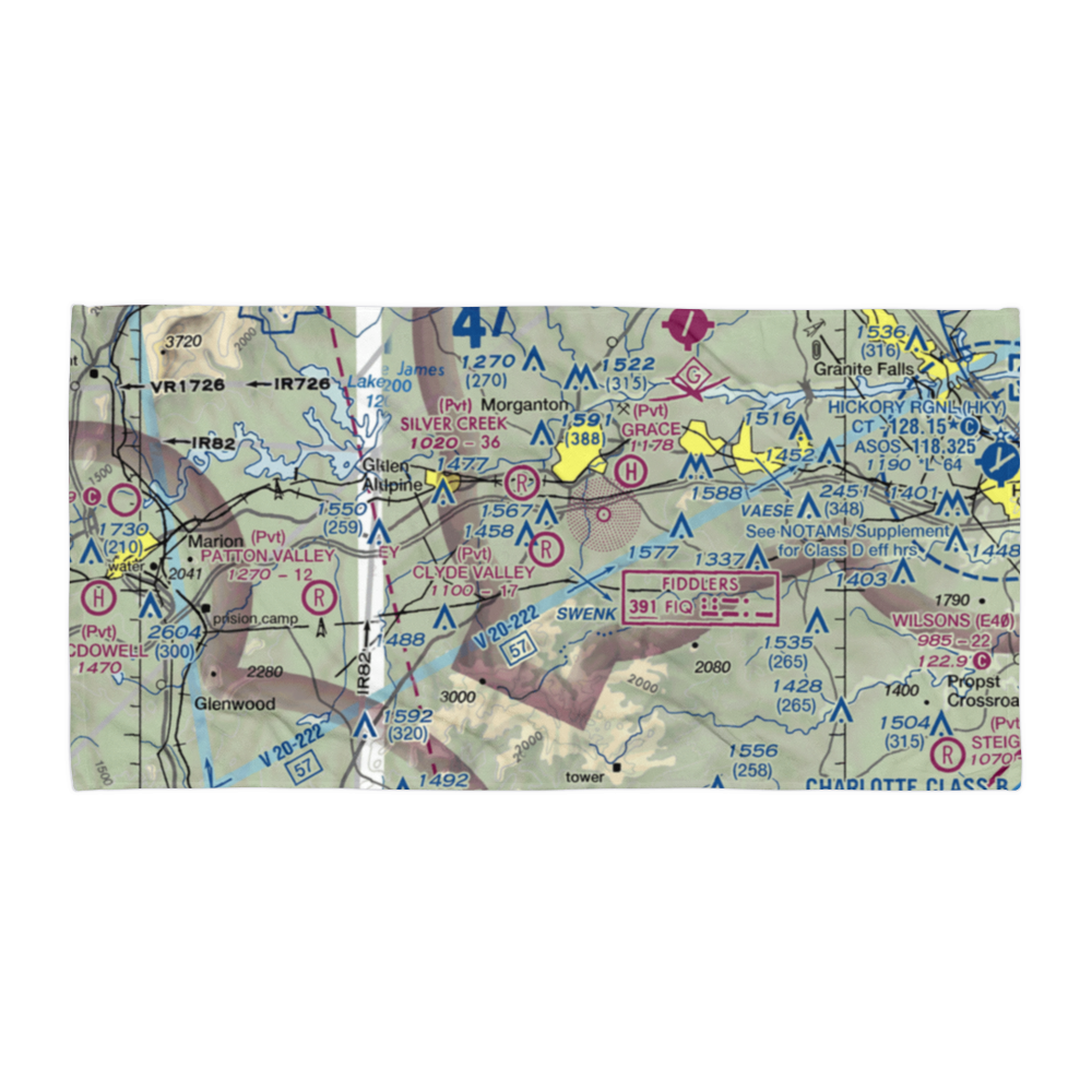 Clyde Valley Airport (3NC0) VFR Sectional Towel 
