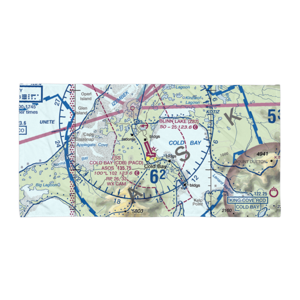 Cold Bay Airport (CDB) VFR Sectional Towel 