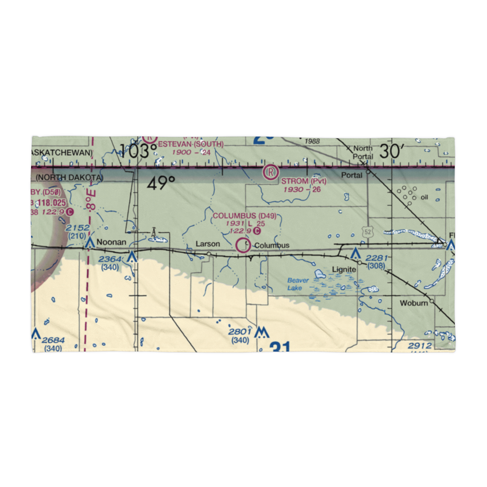 Columbus Municipal Airport (D49) VFR Sectional Towel 