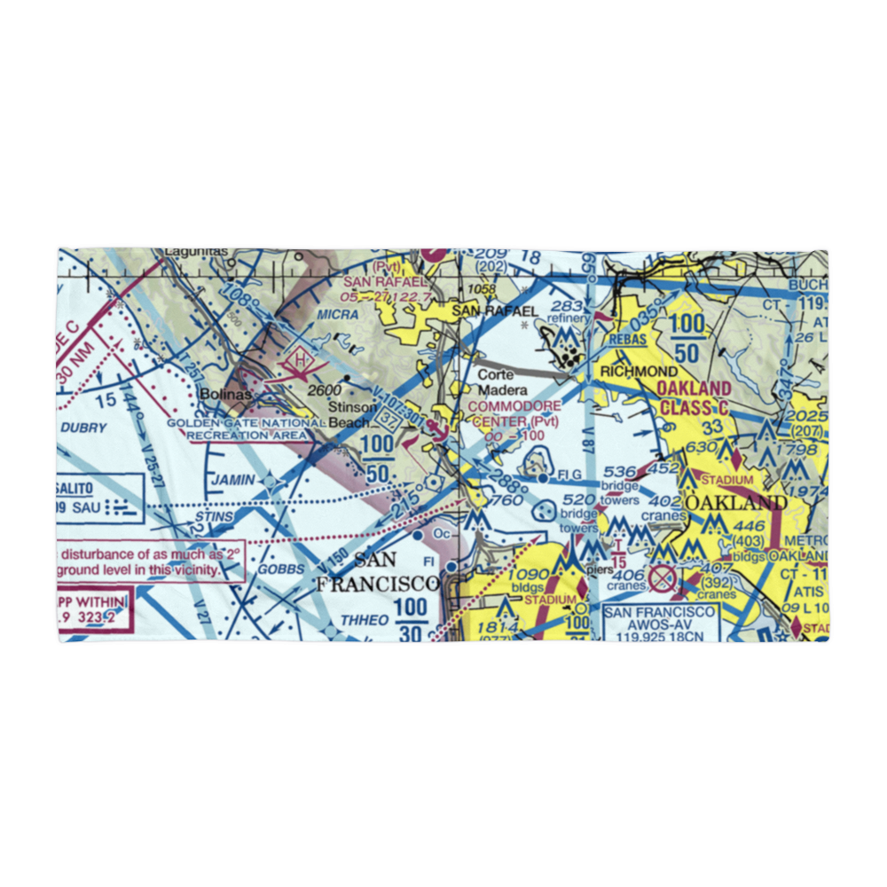 Commodore Center Seaplane Base (22CA) VFR Sectional Towel 