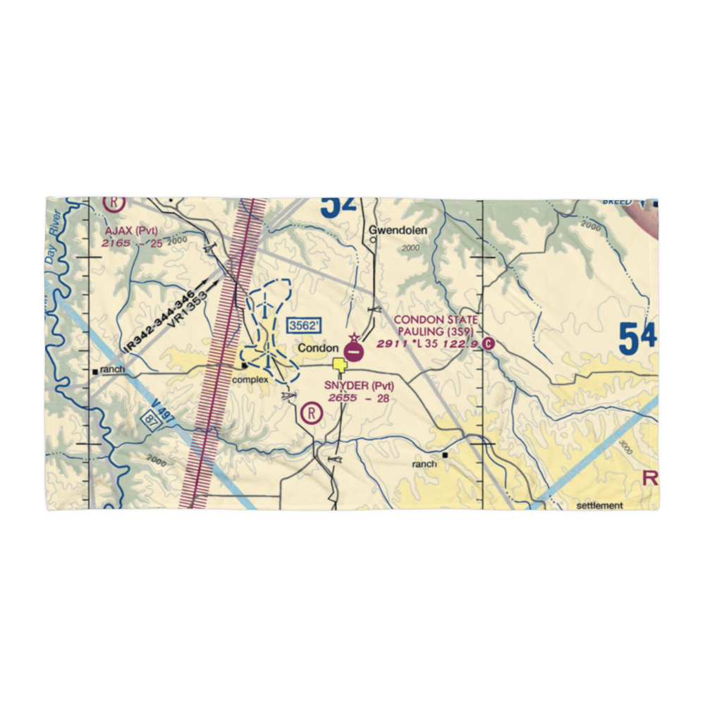 Condon State Pauling Field (3S9) VFR Sectional Towel 