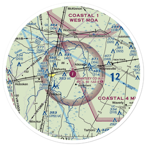 Brantley County Airport (4J1) VFR Sectional Sticker (30 mile)