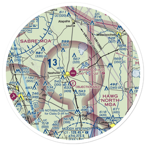 Berrien County Airport (4J2) VFR Sectional Sticker (30 mile)