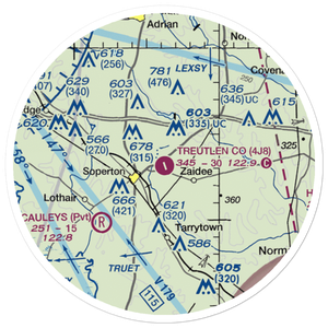 Treutlen County Airport (4J8) VFR Sectional Sticker (20 mile)