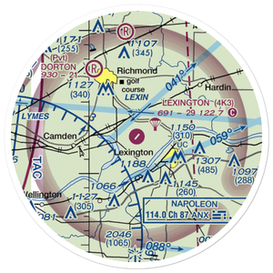 Lexington Municipal Airport (4K3) VFR Sectional Sticker (20 mile)