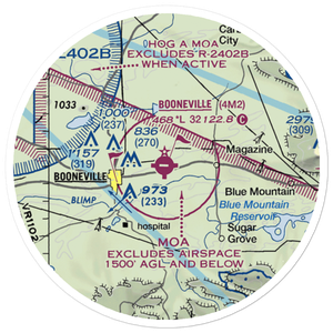 Booneville Municipal Airport (4M2) VFR Sectional Sticker (20 mile)