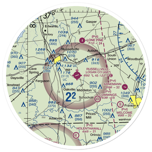 Russellville Logan County Airport (4M7) VFR Sectional Sticker (30 mile)