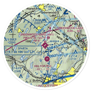 Greenwood Lake Airport (4N1) VFR Sectional Sticker (20 mile)