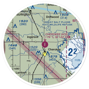 Cherokee Municipal Airport (4O5) VFR Sectional Sticker (20 mile)