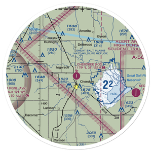 Cherokee Municipal Airport (4O5) VFR Sectional Sticker (30 mile)