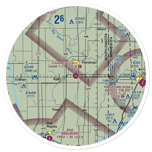 Flandreau Municipal Airport (4P3) VFR Sectional Sticker (30 mile)