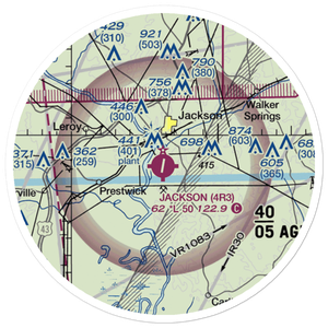 Jackson Municipal Airport (4R3) VFR Sectional Sticker (20 mile)