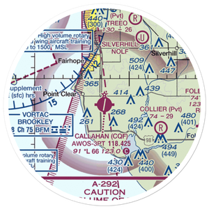 H L Sonny Callahan Airport (CQF) VFR Sectional Sticker (20 mile)