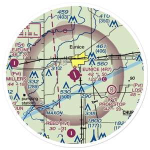 Eunice Airport (4R7) VFR Sectional Sticker (20 mile)