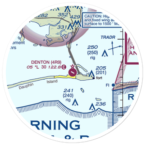 Dauphin Island Airport (4R9) VFR Sectional Sticker (20 mile)