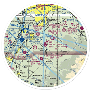 Portland Mulino Airport (4S9) VFR Sectional Sticker (30 mile)