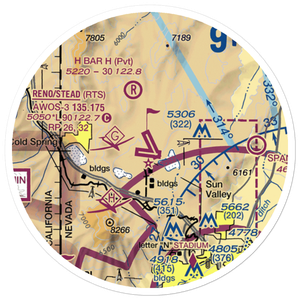 Reno-Stead Airport (RTS) VFR Sectional Sticker (20 mile)