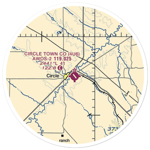 Circle Town County Airport (4U6) VFR Sectional Sticker (20 mile)