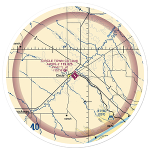 Circle Town County Airport (4U6) VFR Sectional Sticker (30 mile)
