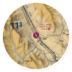 Dell Flight Strip (4U9) VFR Sectional Sticker (20 mile)