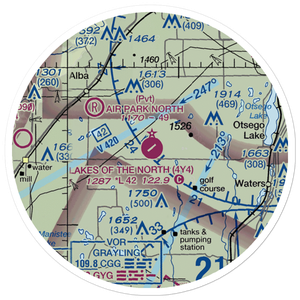 Lakes of the North Airport (4Y4) VFR Sectional Sticker (20 mile)