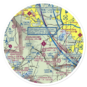 Bourland Field (50F) VFR Sectional Sticker (30 mile)