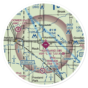 Kentland Municipal Airport (50I) VFR Sectional Sticker (20 mile)