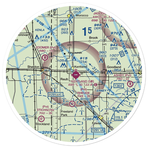 Kentland Municipal Airport (50I) VFR Sectional Sticker (30 mile)