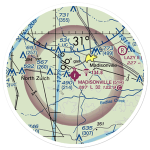 Madisonville Municipal Airport (51R) VFR Sectional Sticker (20 mile)