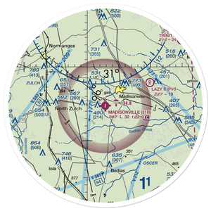 Madisonville Municipal Airport (51R) VFR Sectional Sticker (30 mile)
