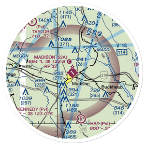 Madison Municipal Airport (52A) VFR Sectional Sticker (20 mile)