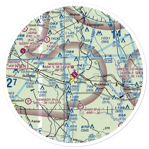 Madison Municipal Airport (52A) VFR Sectional Sticker (30 mile)
