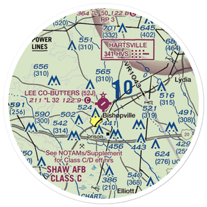 Lee County Butters Field (52J) VFR Sectional Sticker (20 mile)