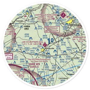 Lee County Butters Field (52J) VFR Sectional Sticker (30 mile)