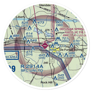 Defuniak Springs Airport (54J) VFR Sectional Sticker (20 mile)