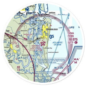Fernandina Beach Municipal Airport (FHB) VFR Sectional Sticker (20 mile)