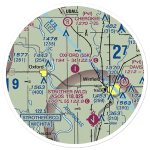 Oxford Municipal Airport (55K) VFR Sectional Sticker (20 mile)