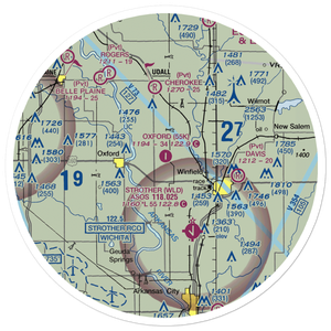 Oxford Municipal Airport (55K) VFR Sectional Sticker (30 mile)