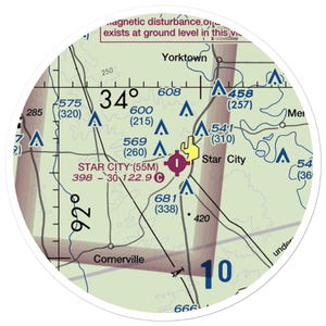 Star City Municipal Airport (55M) VFR Sectional Sticker (20 mile)