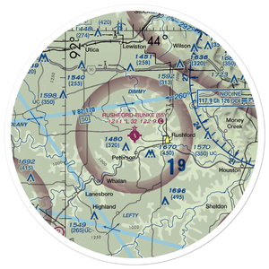 Rushford Municipal Airport - Robert W Bunke Field (55Y) VFR Sectional Sticker (30 mile)