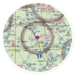 Wyandot County Airport (56D) VFR Sectional Sticker (30 mile)